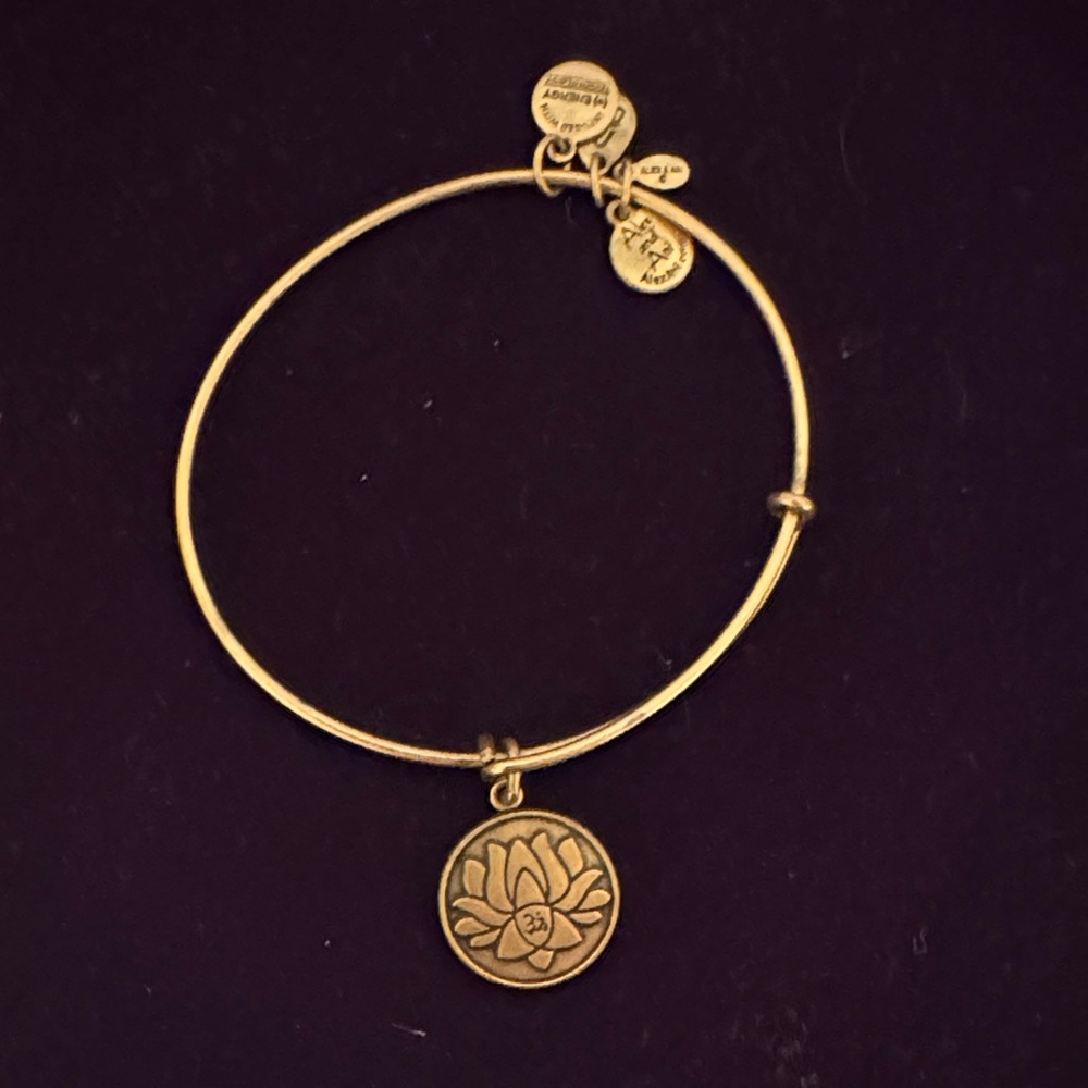 Alex and Ani Gold Lotus Charm Bracelet